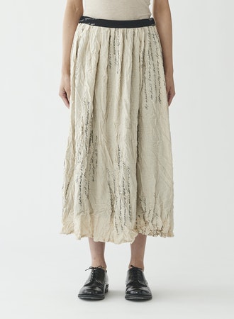 Pas de Calais Love Letter Print Crinkle Skirt